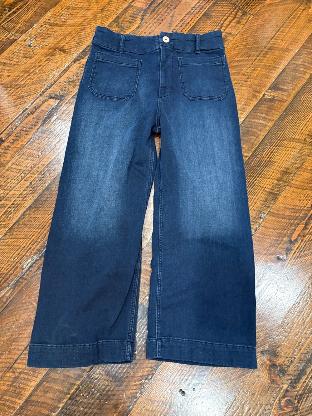 Anthropologie Maeve The Collette Jeans Dark Wash Stretch Sz 29 Wide-Leg